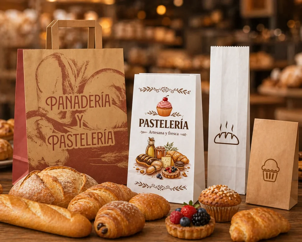 Bolsas de papel personalizadas para panadería y pastelería
